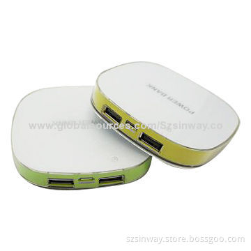 New Battery Power Banks with 4,600mAh Capacity and Dual USB Ports, Blue, Red, Black, Gray, Pink